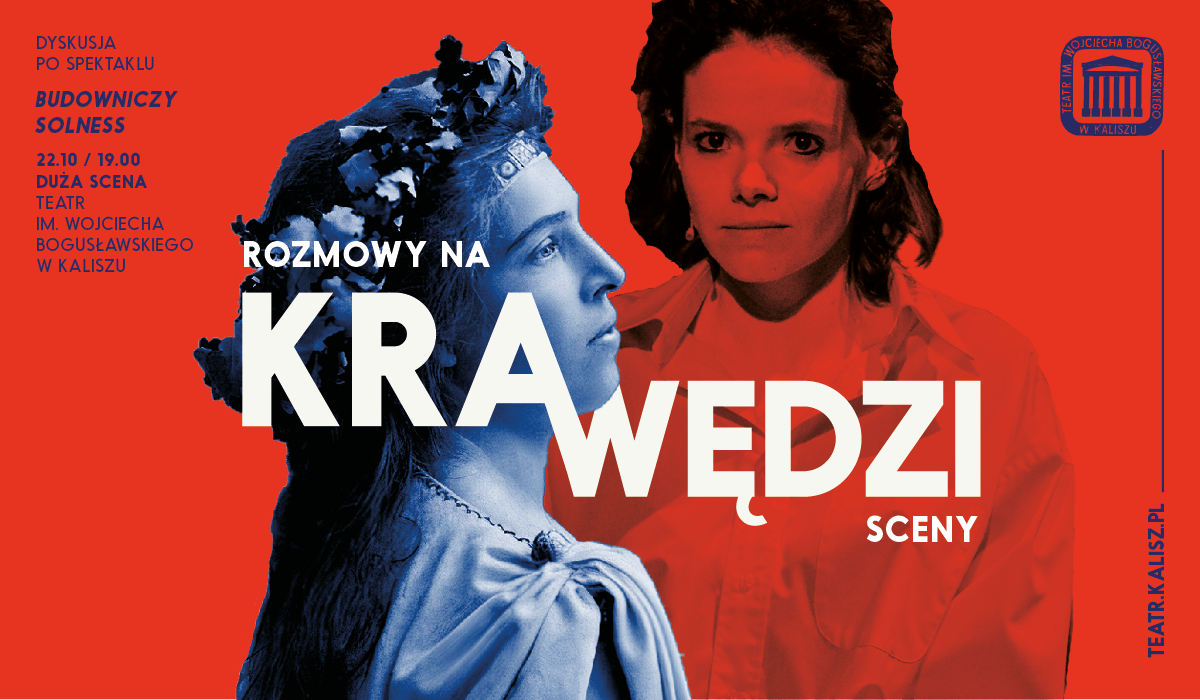 napis rozmowy na krawędzi sceny, w tle zdjęcie dwóch kobiet